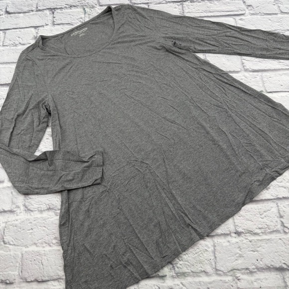 Soft Surroundings Tops - Soft Surroundings Womens Medium Grey Scoop Neck Long Sleeve Stretch Tunic Top